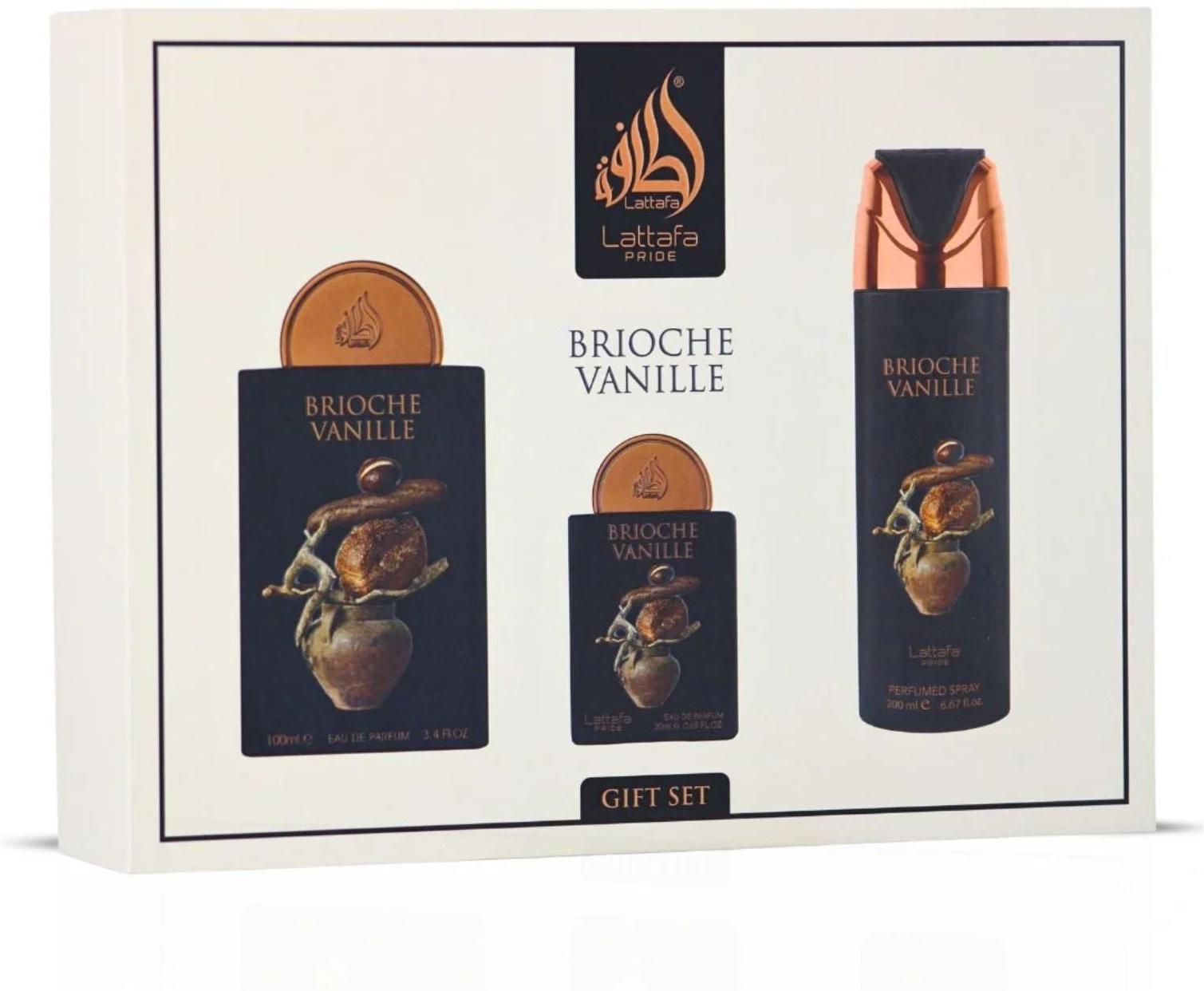 Lattafa Pride Brioche Vanille Giftset EDP 100ml + 20ml + Deodorant 200ml Unisex Fragnance